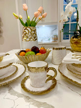 Load image into Gallery viewer, White Porcelain Coffee Set With Gold Edge, 7.5 Oz