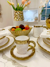 Load image into Gallery viewer, White Porcelain Coffee Set With Gold Edge, 7.5 Oz