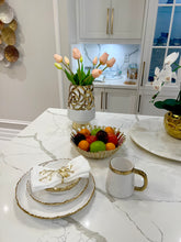 Load image into Gallery viewer, 4 Piece White Dinner Set with Gold Design