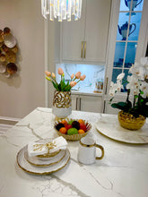 Load image into Gallery viewer, 4 Piece White Dinner Set with Gold Design