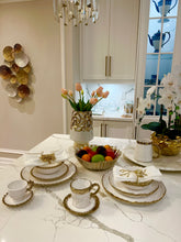 Load image into Gallery viewer, White Porcelain Coffee Set With Gold Edge, 7.5 Oz