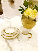 Load image into Gallery viewer, 4 Piece White Dinner Set with Gold Design