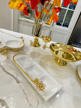 Load image into Gallery viewer, Porcelain Sectional Plate with Enamel Flower Design, 17"L