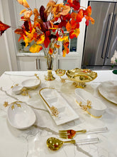 Load image into Gallery viewer, Porcelain Sectional Plate with Enamel Flower Design, 17"L