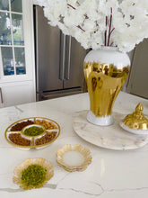 Load image into Gallery viewer, White Porcelain Chip and Dip Bowl Gold Trimmed