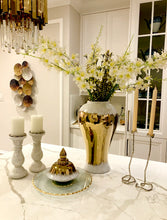 Load image into Gallery viewer, 12”H Pair of Tall Silver Candle Holder