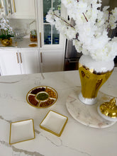 Load image into Gallery viewer, White Porcelain Chip and Dip Bowl Gold Trimmed
