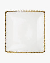 Load image into Gallery viewer, Set Of Four Porcelain White  Plates With Gold Beaded Design