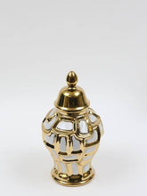 Load image into Gallery viewer, Small White and Gold Ginger Jar