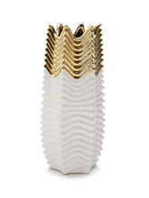 Load image into Gallery viewer, Gold and White Two Tone Vase