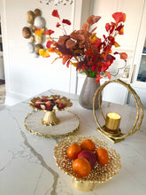 Load image into Gallery viewer, White Round Platter with Gold Chain Edge