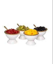 Load image into Gallery viewer, Porcelain White Dessert Bowls - Set Of Four
