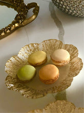 Load image into Gallery viewer, Milky Glass Gold Flower Shaped Dessert Plates - Set Of Four