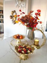 Load image into Gallery viewer, Gold Flower Cake Plate