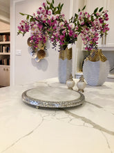Load image into Gallery viewer, 11" Silver Florentine Marble Tray
