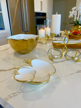 Load image into Gallery viewer, Two Apple Dish White with Gold