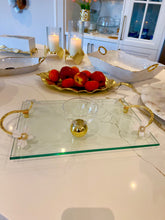 Load image into Gallery viewer, Set of 4 Dessert Bowls on Gold Ball Pedestal