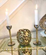 Load image into Gallery viewer, Set Of 2 Candle Holders - Gold/ Nickel