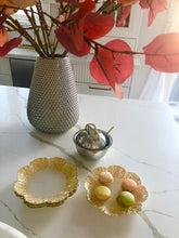 Load image into Gallery viewer, Milky Glass Gold Flower Shaped Dessert Plates - Set Of Four