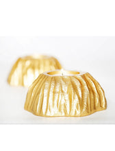 Load image into Gallery viewer, Set of 2 Gold Textured Tea Light Holders