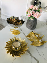 Load image into Gallery viewer, Stainless Steel Footed Bowl With Lotus Flower Design