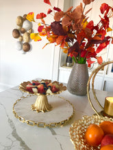 Load image into Gallery viewer, Gold Flower Cake Plate