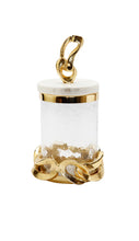 Load image into Gallery viewer, Glass Canister with Marble Lid and Gold Knot Design Knob