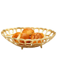 Load image into Gallery viewer, Gold Oval Looped Bread Basket
