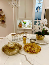 Load image into Gallery viewer, White Orchid Plant in Gold Hammered Vase