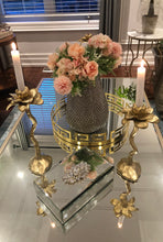 Load image into Gallery viewer, Gold Flower Shaped Candle Holder