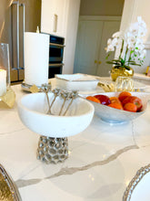 Load image into Gallery viewer, 7"D Marble Bowl with Web Design  Metal Base