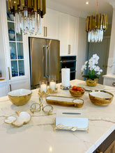 Load image into Gallery viewer, Two Apple Dish White with Gold