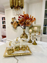 Load image into Gallery viewer, White Marble Tray With Gold Ruffled Design