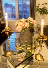 Load image into Gallery viewer, Gold Flower Shaped Candle Holder