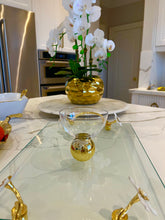 Load image into Gallery viewer, Set of 4 Dessert Bowls on Gold Ball Pedestal