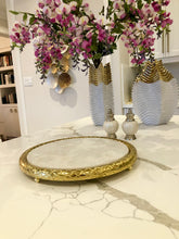 Load image into Gallery viewer, 11" Gold Florentine Marble Tray
