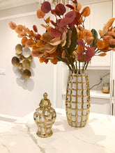 Load image into Gallery viewer, Small White and Gold Ginger Jar