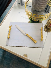 Load image into Gallery viewer, Marble Challah Tray - Gold Handles