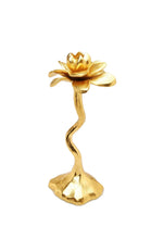 Load image into Gallery viewer, Gold Flower Shaped Candle Holder