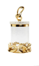 Load image into Gallery viewer, Glass Canister with Marble Lid and Gold Knot Design Knob