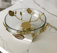 Load image into Gallery viewer, Glass Salad Bowl With Stone Design