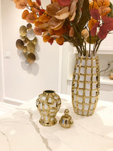 Load image into Gallery viewer, Small White and Gold Ginger Jar