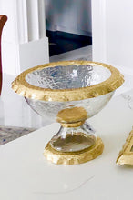 Load image into Gallery viewer, Footed Bowl with Gold Border
