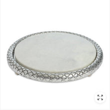 Load image into Gallery viewer, 11" Silver Florentine Marble Tray