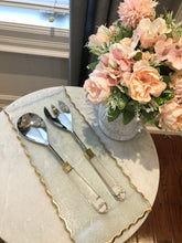 Load image into Gallery viewer, Stainless Steel Salad Servers with Gold edge