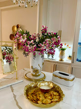 Load image into Gallery viewer, White Tissue Box Gold Rounded Design