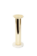 Load image into Gallery viewer, Gold Taper Candle Holder on Marble Base