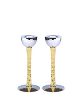 Load image into Gallery viewer, Set Of 2 Candle Holders - Gold/ Nickel