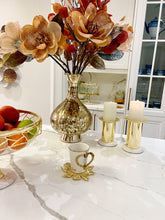Load image into Gallery viewer, Gold Taper Candle Holder on Marble Base