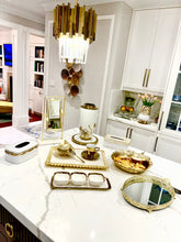 Load image into Gallery viewer, White Tissue Box Gold Rounded Design